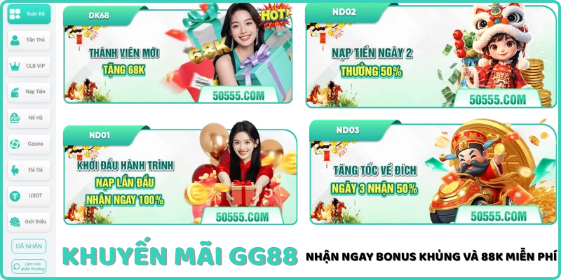 Khuyến mãi GG88 tặng 88K cho thành viên mới đăng ký